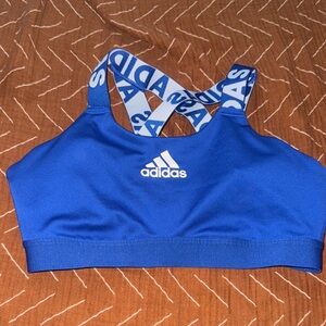 Adidas Royal Blue Sports Bra with Logo Straps